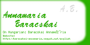 annamaria baracskai business card